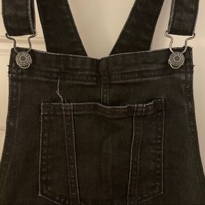 Old navy black denim stretch overalls